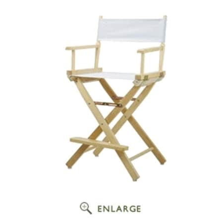 Casual Home Casual Home 220-00-021-29 24 in. Directors Chair Natural Frame with White Canvas 220-00/021-29